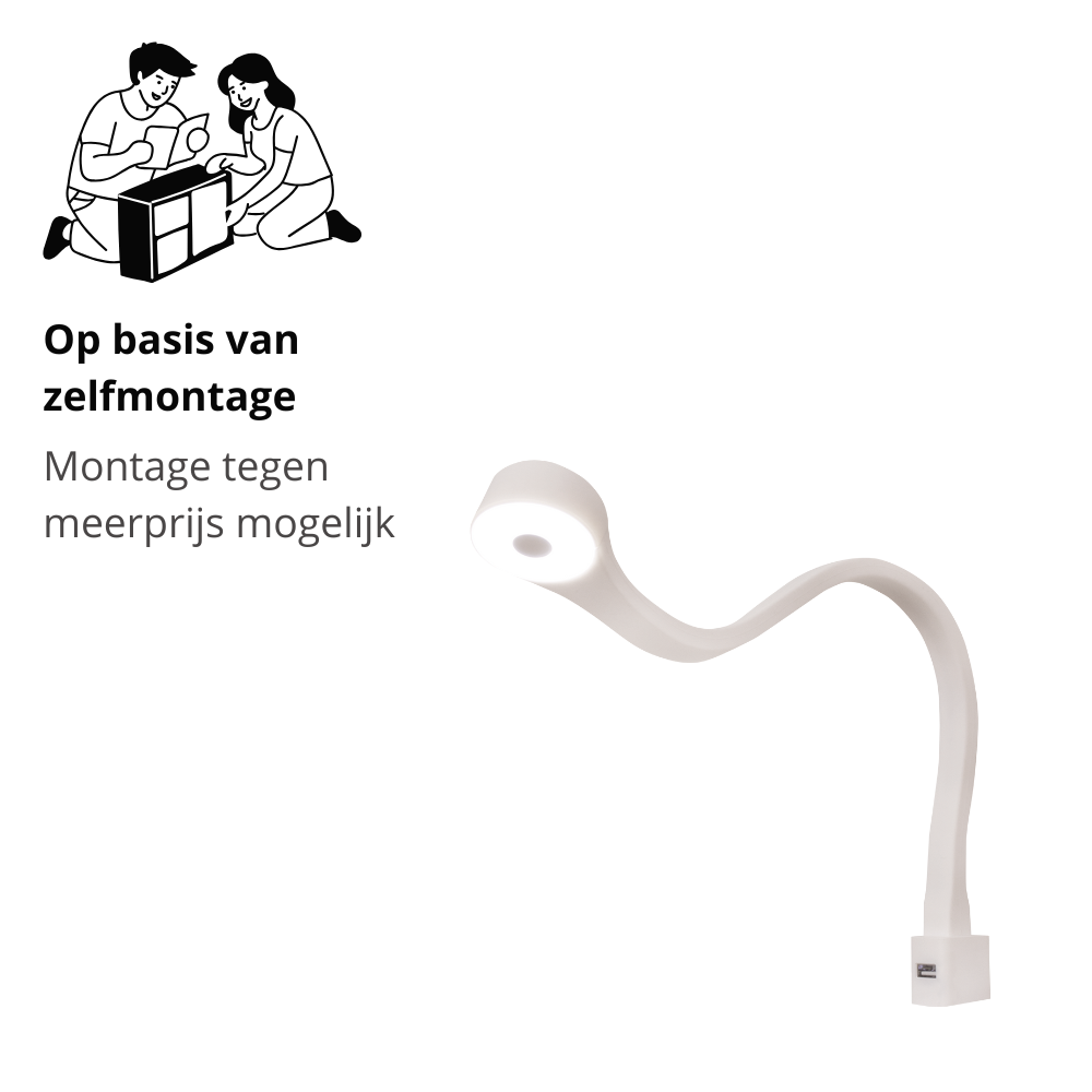 2x LED reading lamps with USB connection for folding bed Deko