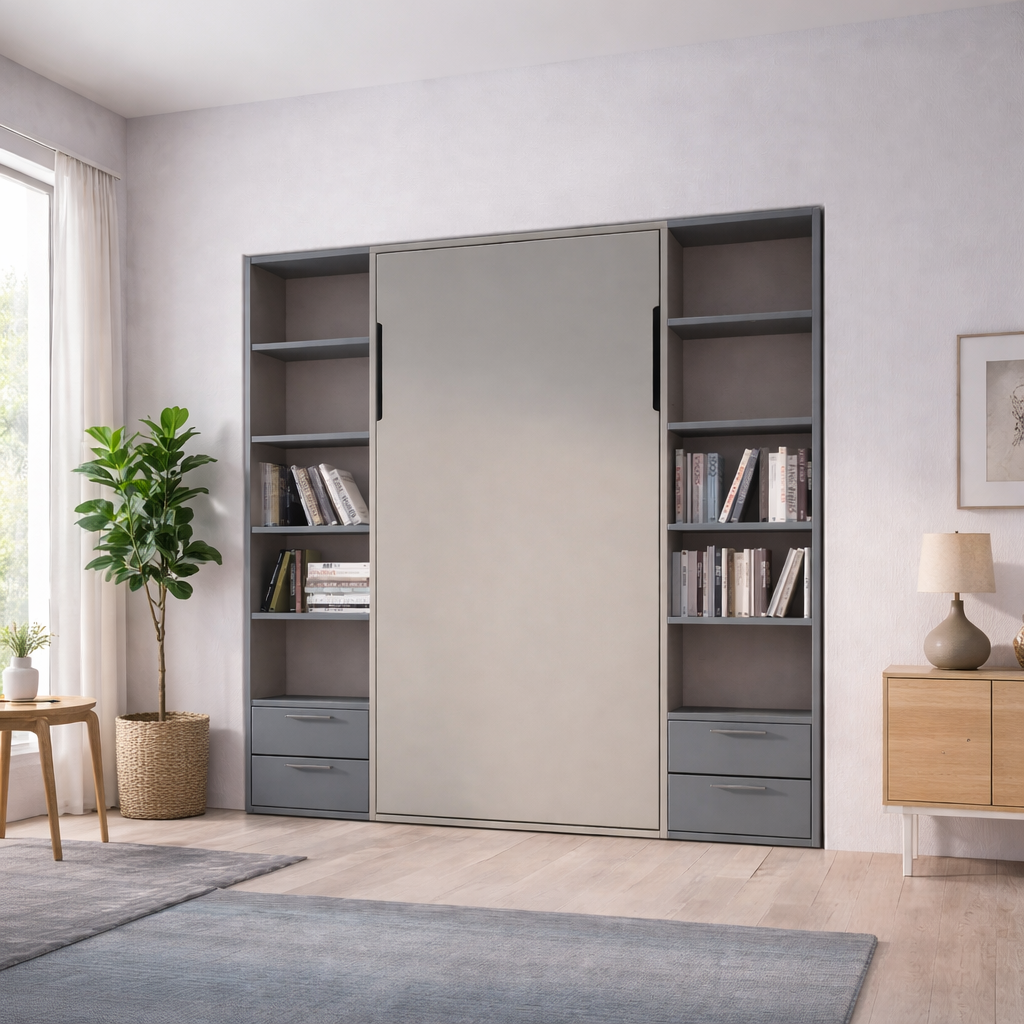 Opklapbed bedkast Boxer 1 persoons is een strakke mooie bedkast met mogelijkheden