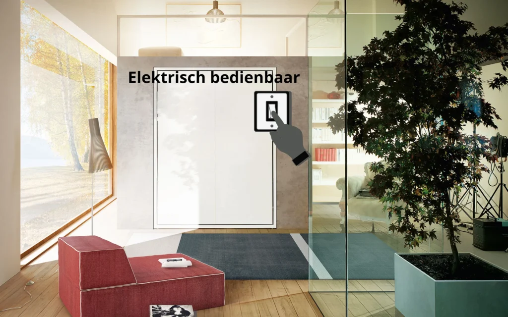 Opklapbed bedkast elektrisch bedienbaar