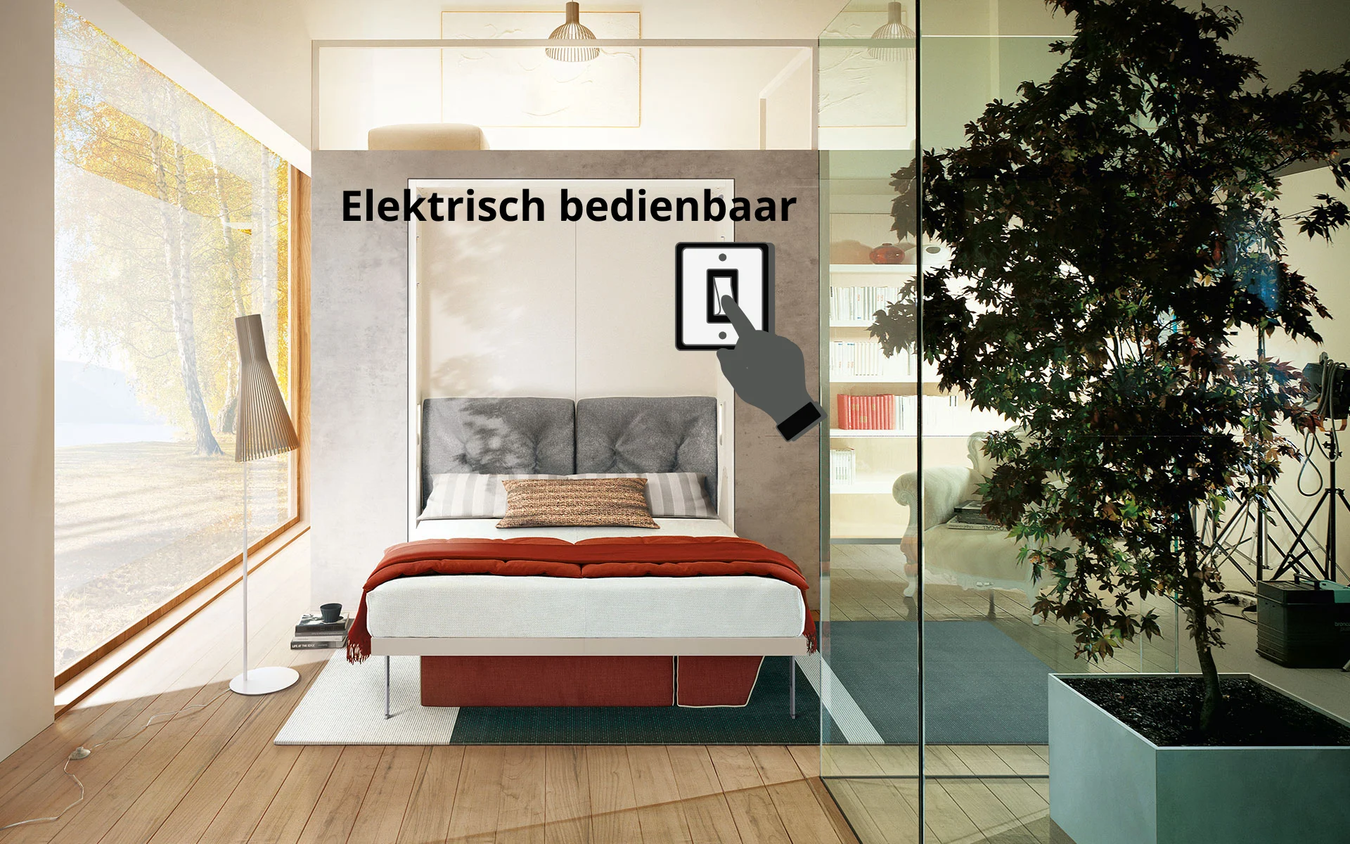 Rollaway bed electric open