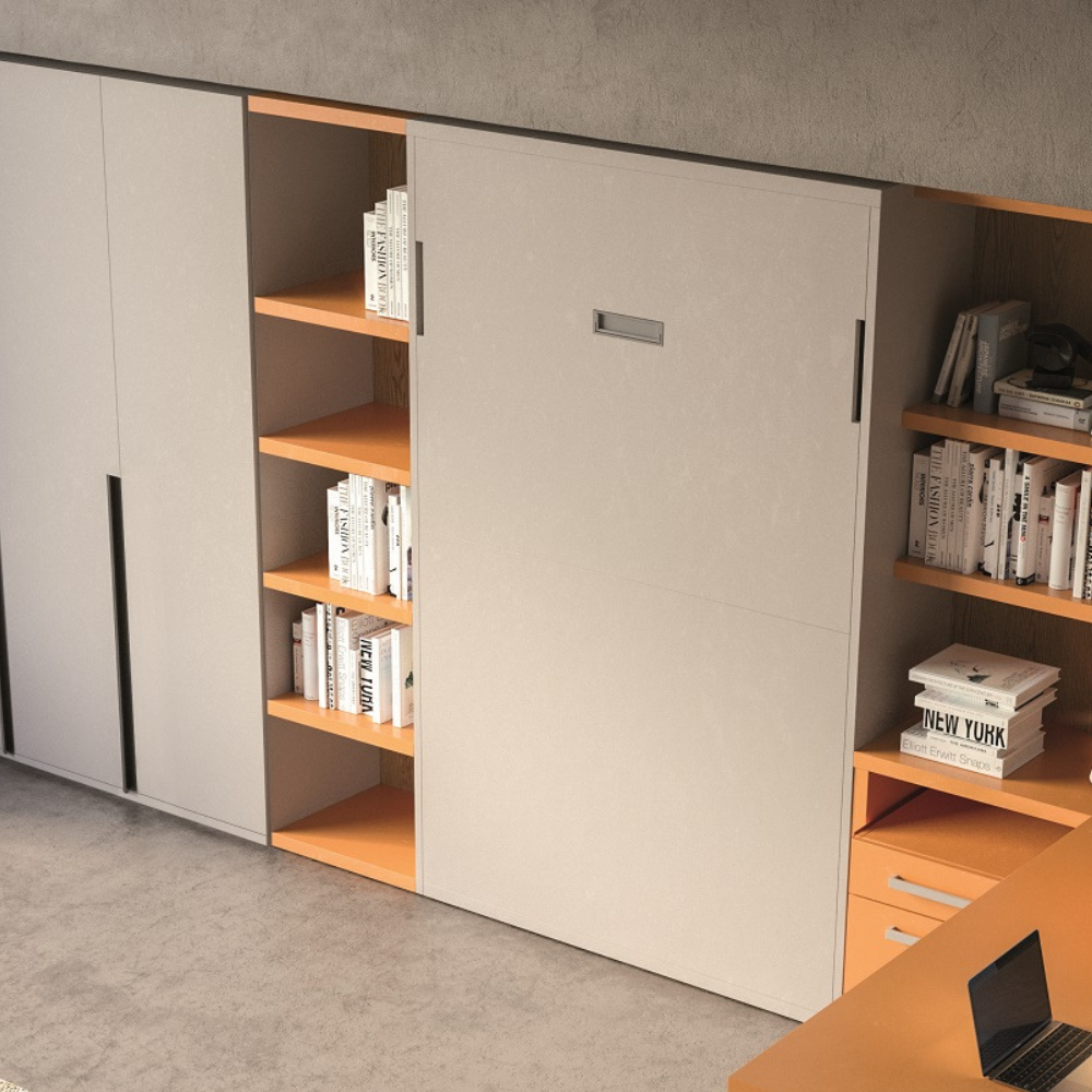 Opklapbed bedkast Murphy zonder lades is een lage kast