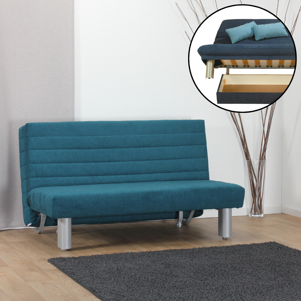 Alexa sofa bed has a storage compartment as an option