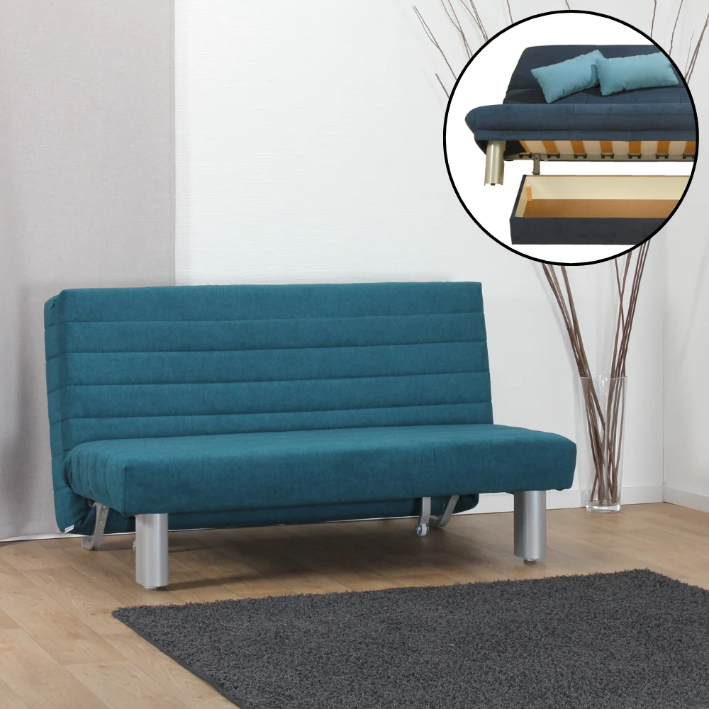Alexa sofa bed has a storage compartment as an option
