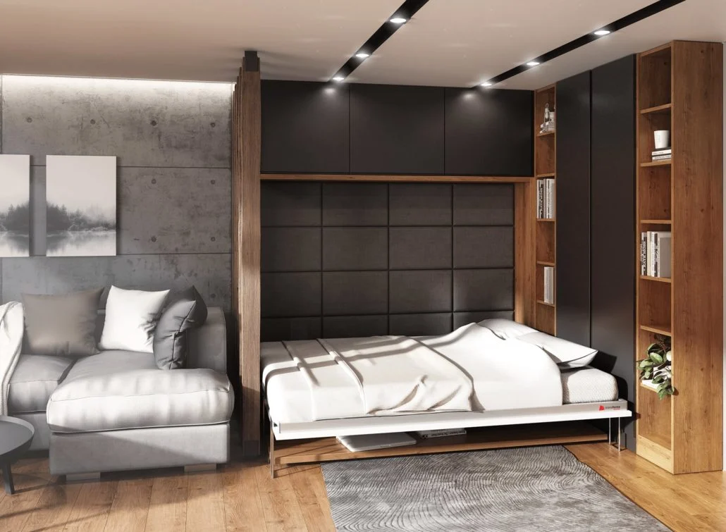 Bed met bureau open