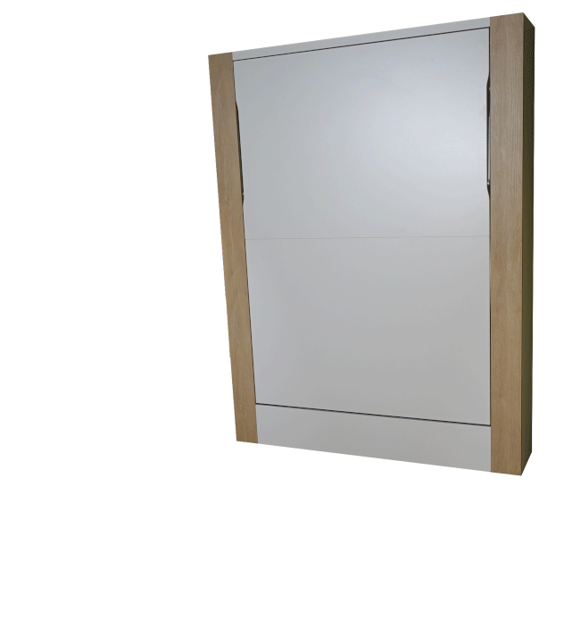 The folding bed Holiday vertical with plinth folds up and down very easily