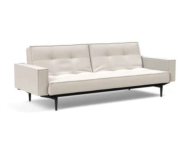 Splitback Styletto Sofa Bed Black Wood With Arms 531 P2 Web