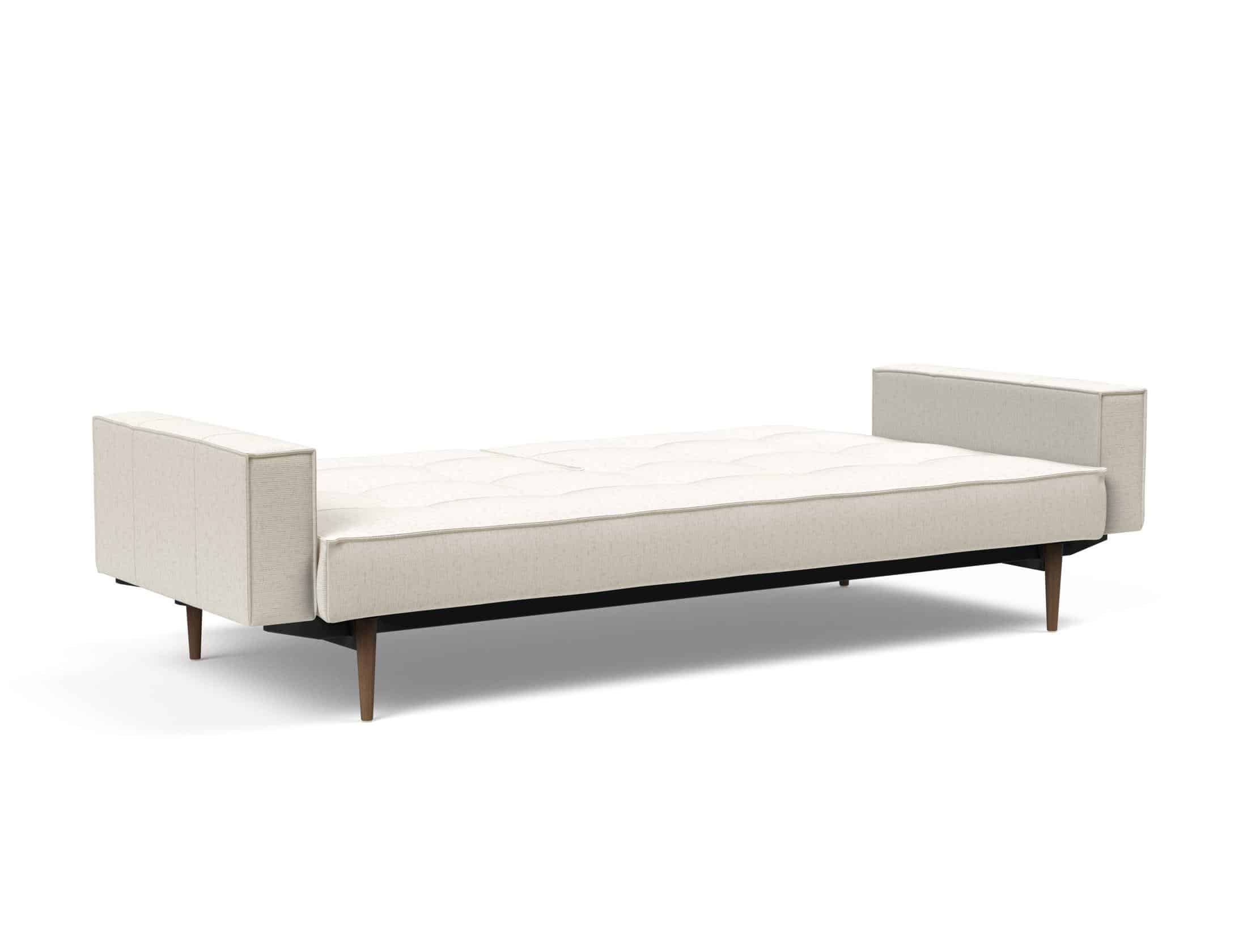 Splitback Styletto Sofa Bed Dark Wood With Arms 531 P8 Web