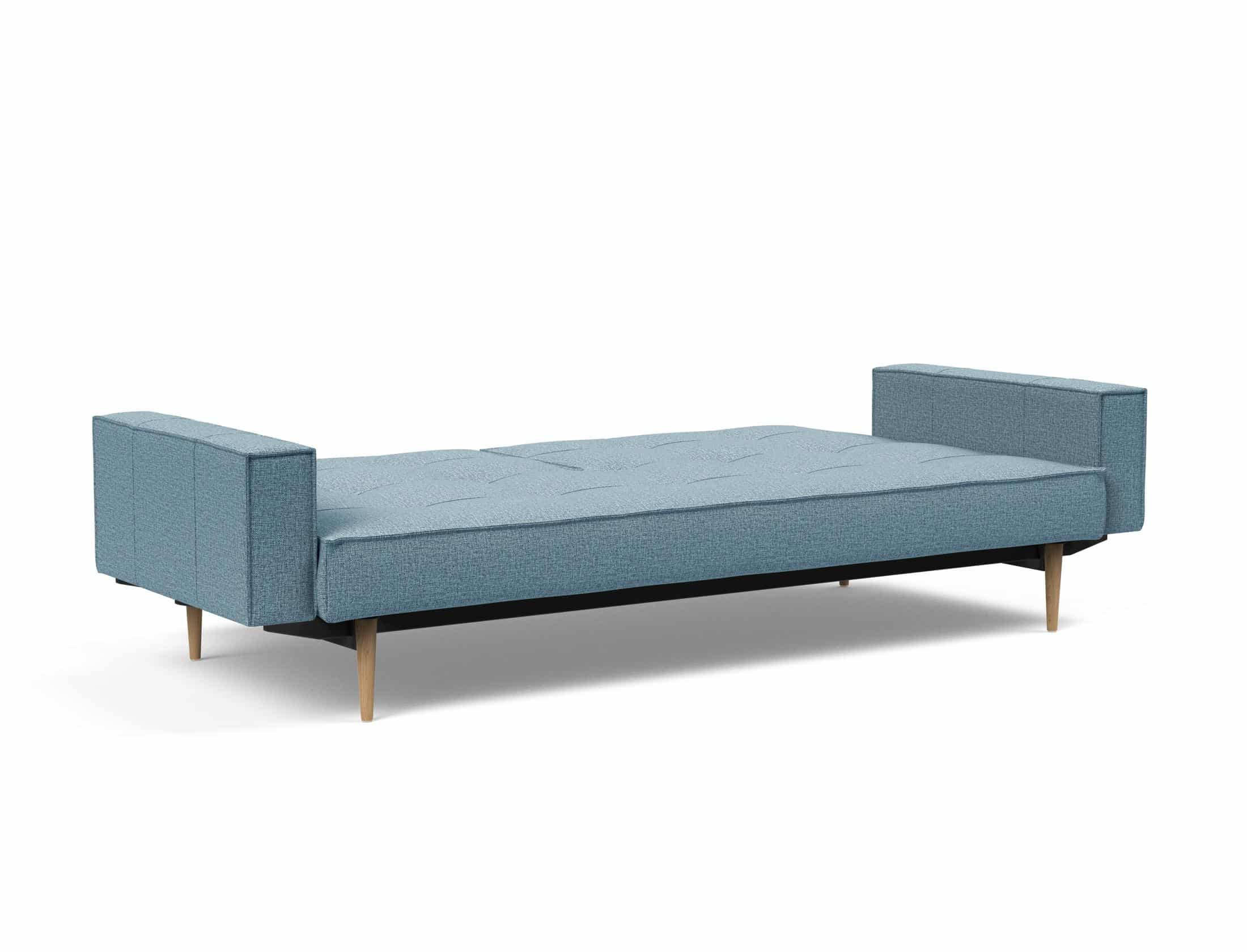 Splitback Styletto Sofa Bed Light Wood With Arms 525 P8 Web